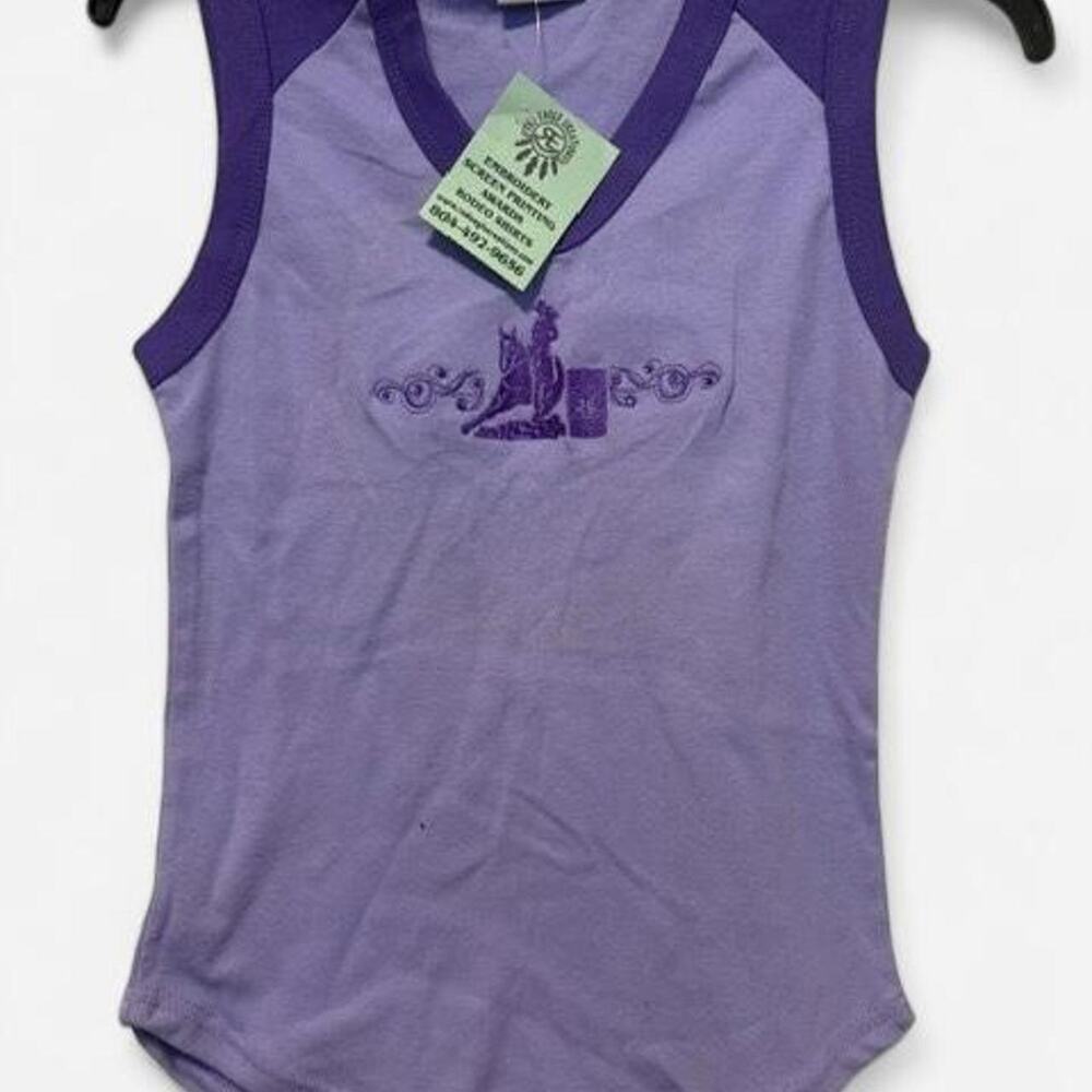My Baby Doll Rodeo Western Purple Barrel Racing Tank Top Medium NWT